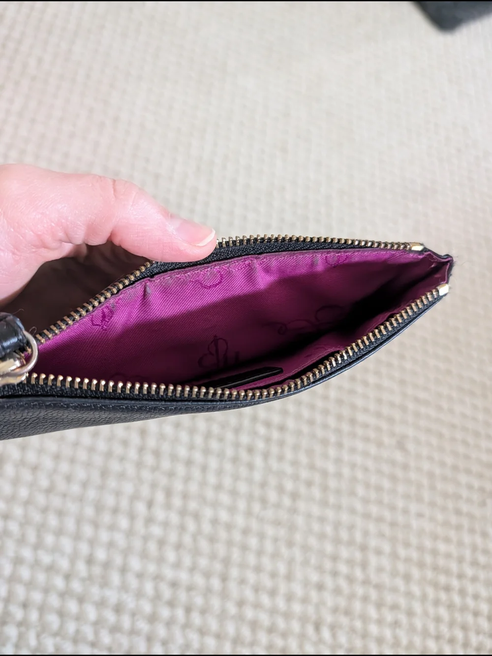 Cole Haan Black Leather Wristlet Clutch